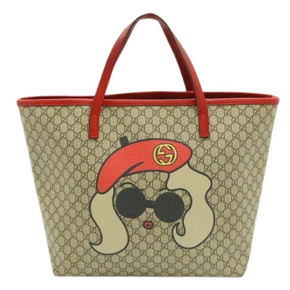 Gucci Vintage Pre-owned Micro GG PVC mini tote bag - Vintage - Dame - Beige - ONE SIZE - Læder