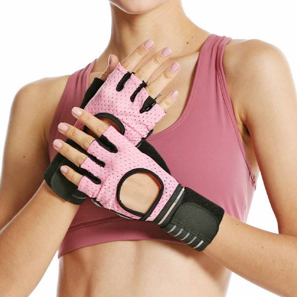 Träningshandskar med handledsstöd Pink M.