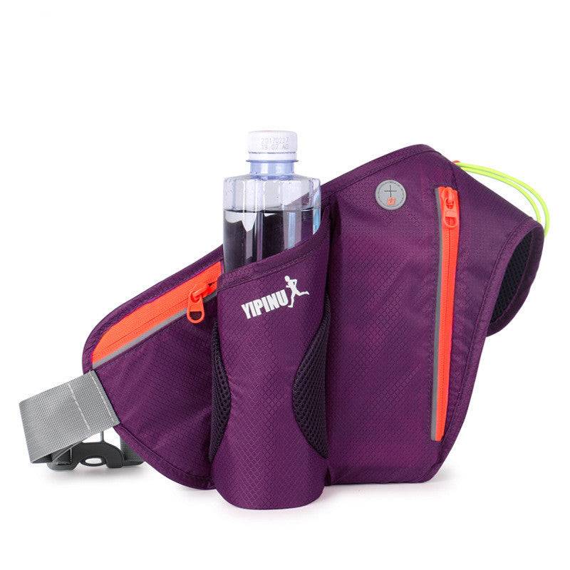Running Phone Waist Bag Waterproof Water Bottle Bag Belt Bag - Purple