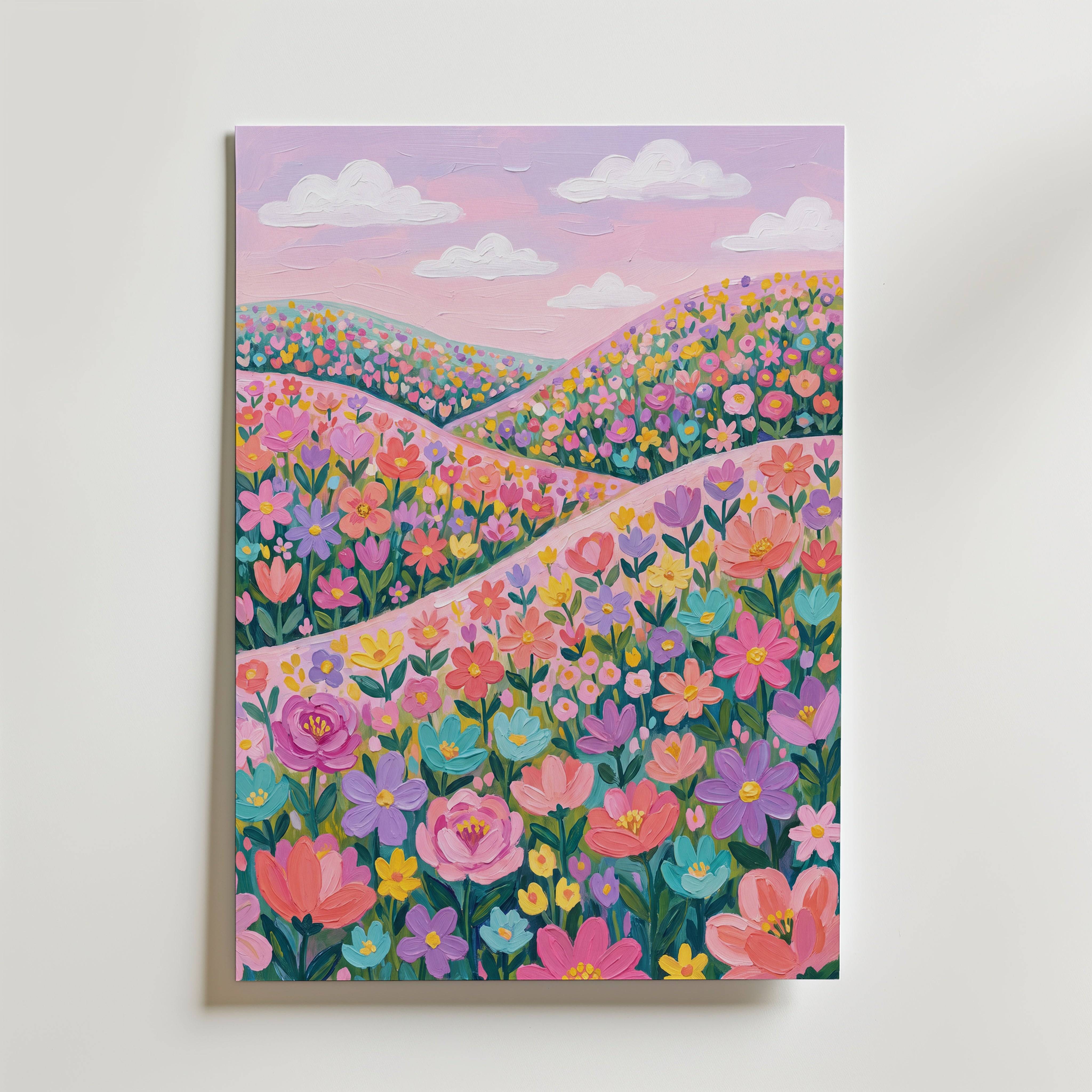 Blooming Hills Poster - Fine Art Poster 70x100 cm Utan passepartout