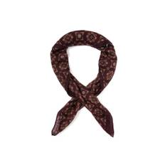 Antique print wool scarf burgundy
