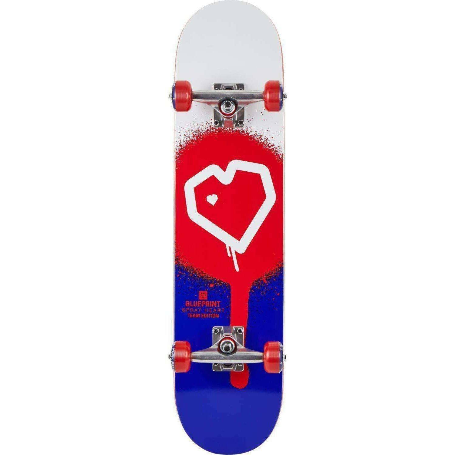 Blueprint Spray Heart Komplett Skateboard - Red/Blue, Red/Blue / 7.5" (7.5")