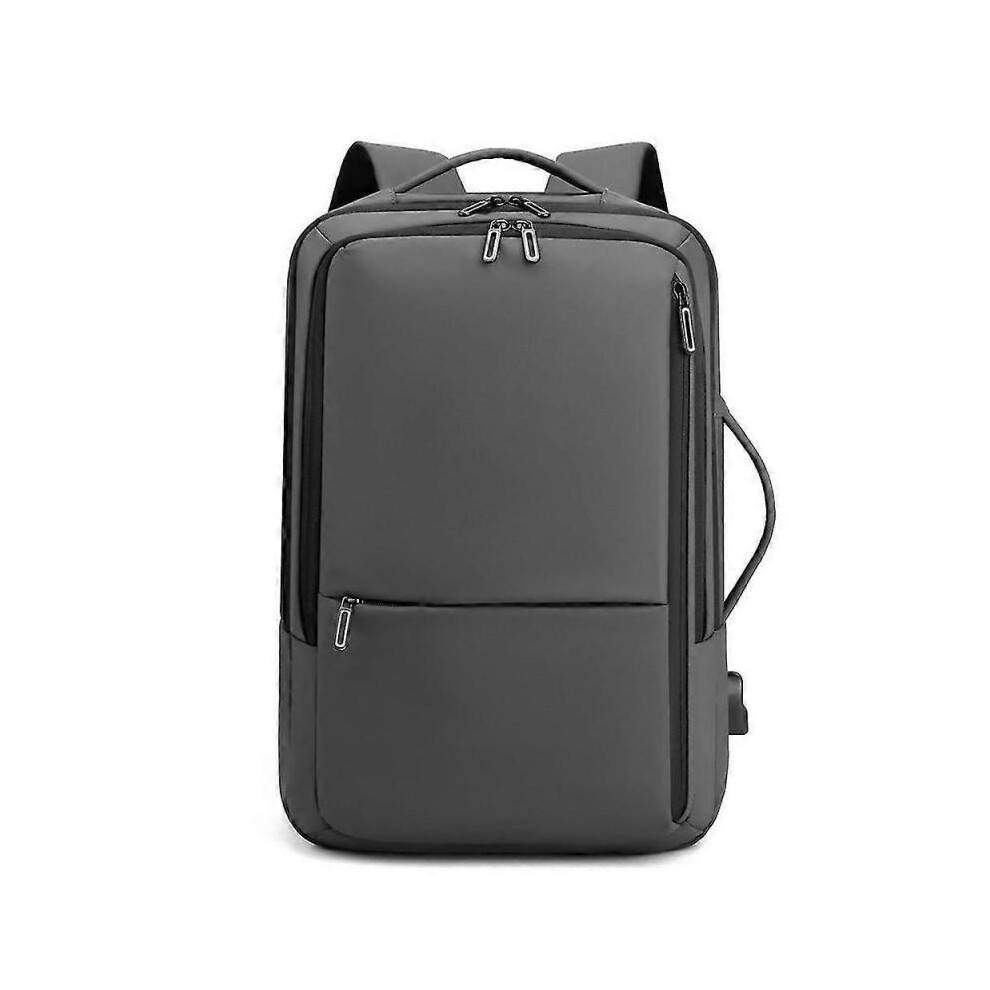(light grey) Large-capacity Water-repellent Business Backpack Computer Bag Expandable Travel Backpack