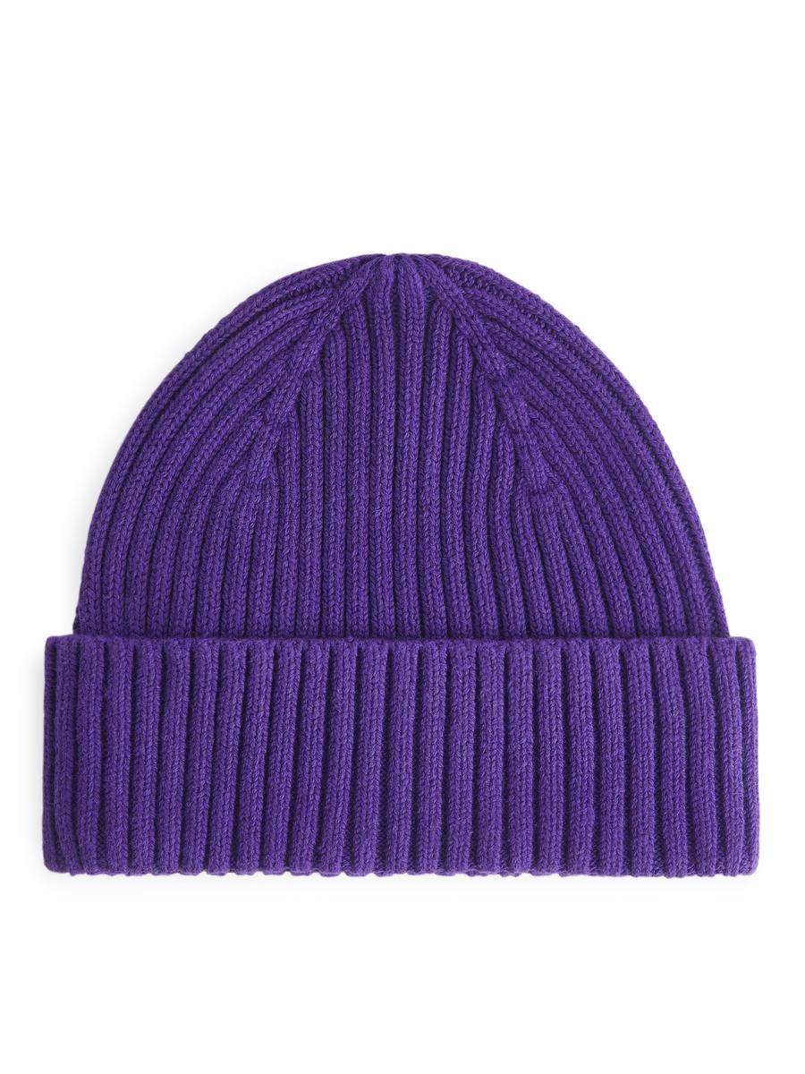ARKET Rib Knit Beanie -Purple, 116/140