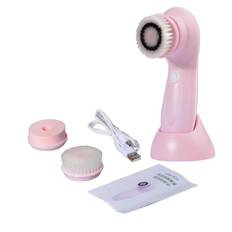 Facial Cleansing Brush Face Scrubber Electric Exfoliating Spin Cleanser Device Waterproof Deep Cleaning Massage Remove Blackhead blå