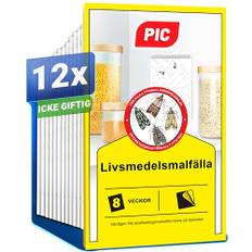 PIC Falle för matmalar – 12 fällor med matmalfälla – malfälla för mat – effektiv självhäftande fälla för att identifiera angrepp av matmalar