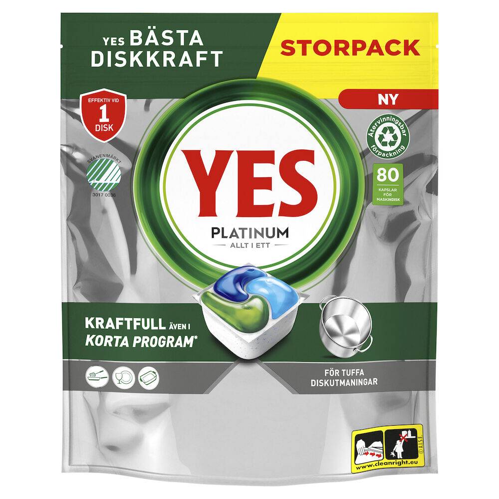 Maskindiskmedel Yes Platinum 80/fp