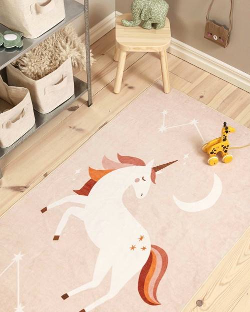 Unicorn beige - barnmatta 140 x 200 cm - Beige (140 x 200 cm)