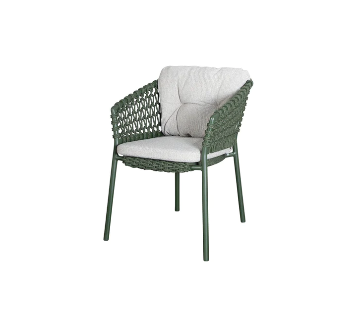 Ocean stol | Udendørs Light brown, Cane-line Wove Cane-line Soft Rope, Dark green.