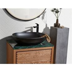 Lineabeta Acquaio oval håndvask i porcelæn, sort / mat grå uden overløb 500 x 385 mm