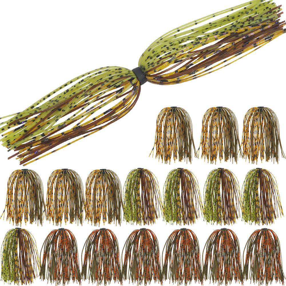 18 st Silikon Jigskjolar Fiskedrag För Spinnerbaits Buzzbaits Skedblad Bläckfisk Jig Reservkjol Flugbindningsmaterial
