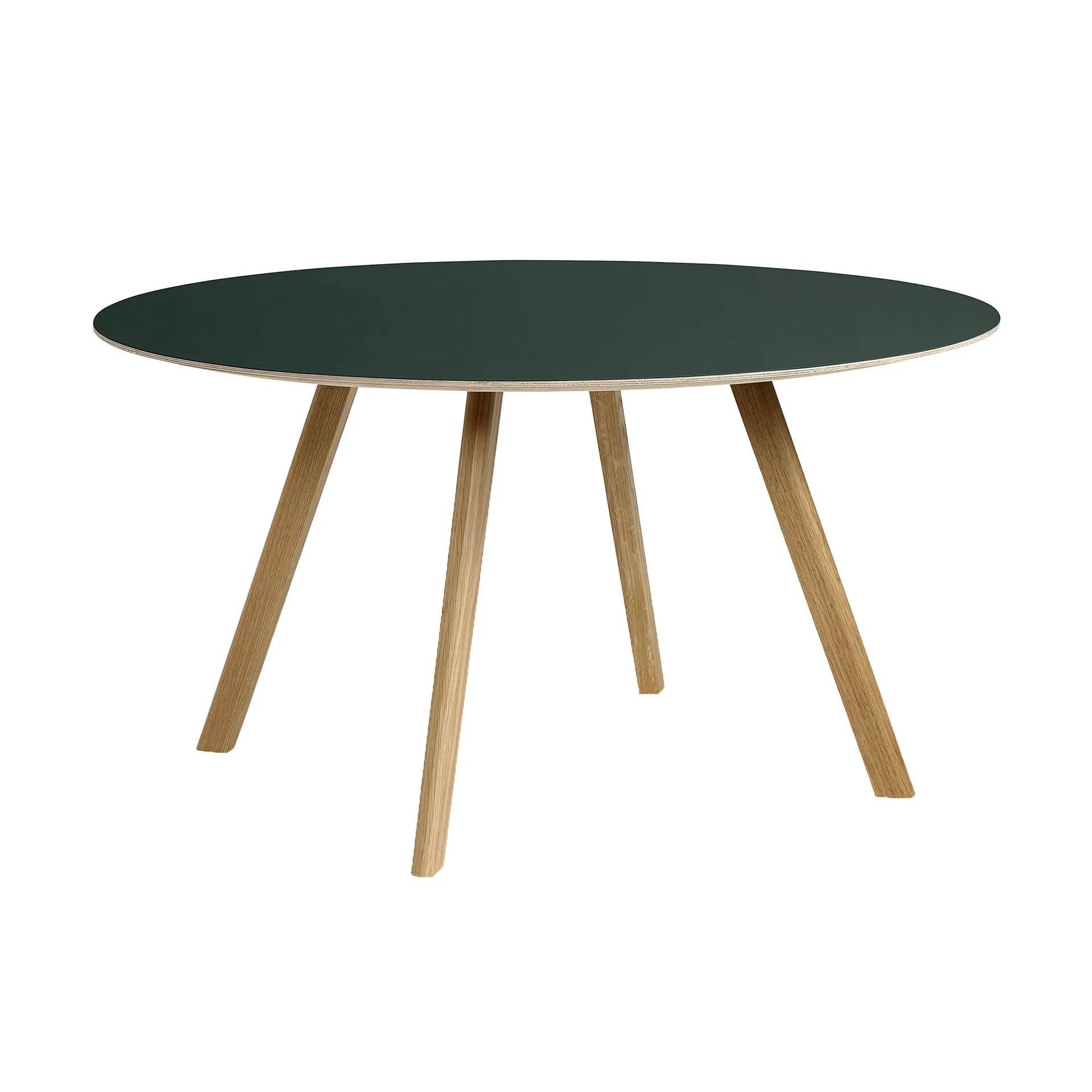 HAY CPH25 2.0 spisebord Ø140 cm Green linoleum-lacquered oak.