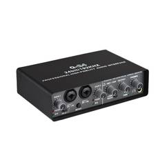 USB Audio Interface for Recording Professional Sound Card with 48V Phantom Power LoopBack USB svart