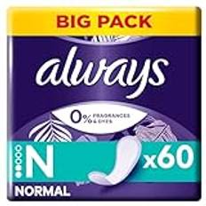 Always Dailies Normal Fresh & Protect trosskydd 60 st, som andas, är flexibla och bekväma samt har en absorberande kärna