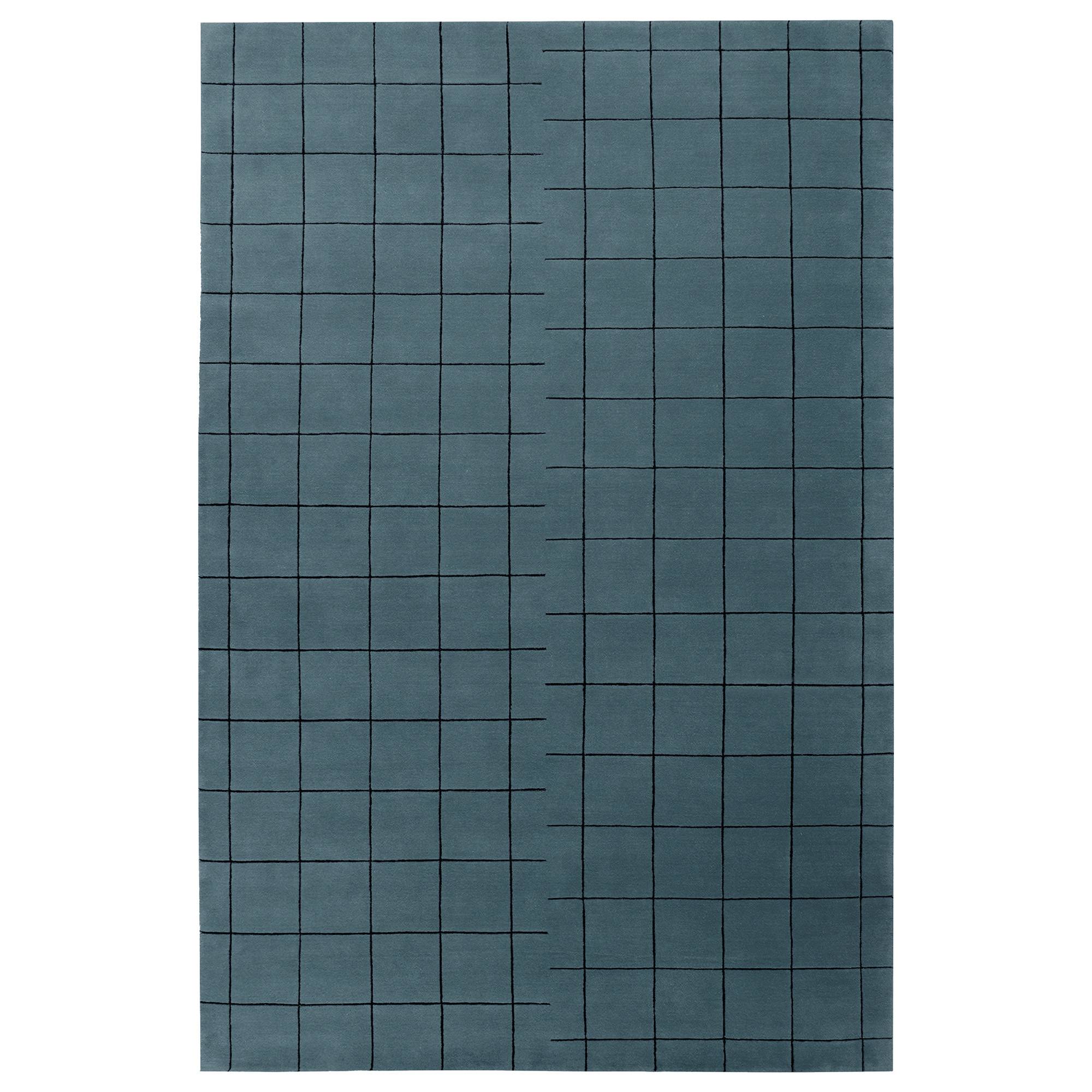 Nordic Knots - Grid Faded Blue/Black Sample