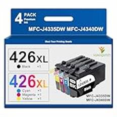 YUANQIMM LC426XL LC 426XL Ink Cartridges Compatible with Brother LC426XL LC-426XLVAL Ink Cartridges for Brother MFC-J4340DW MFC-J4335DW MFC-J4540DW MFC-J4535DW (Black/Cyan/Magenta/Yellow, 4-Pack)