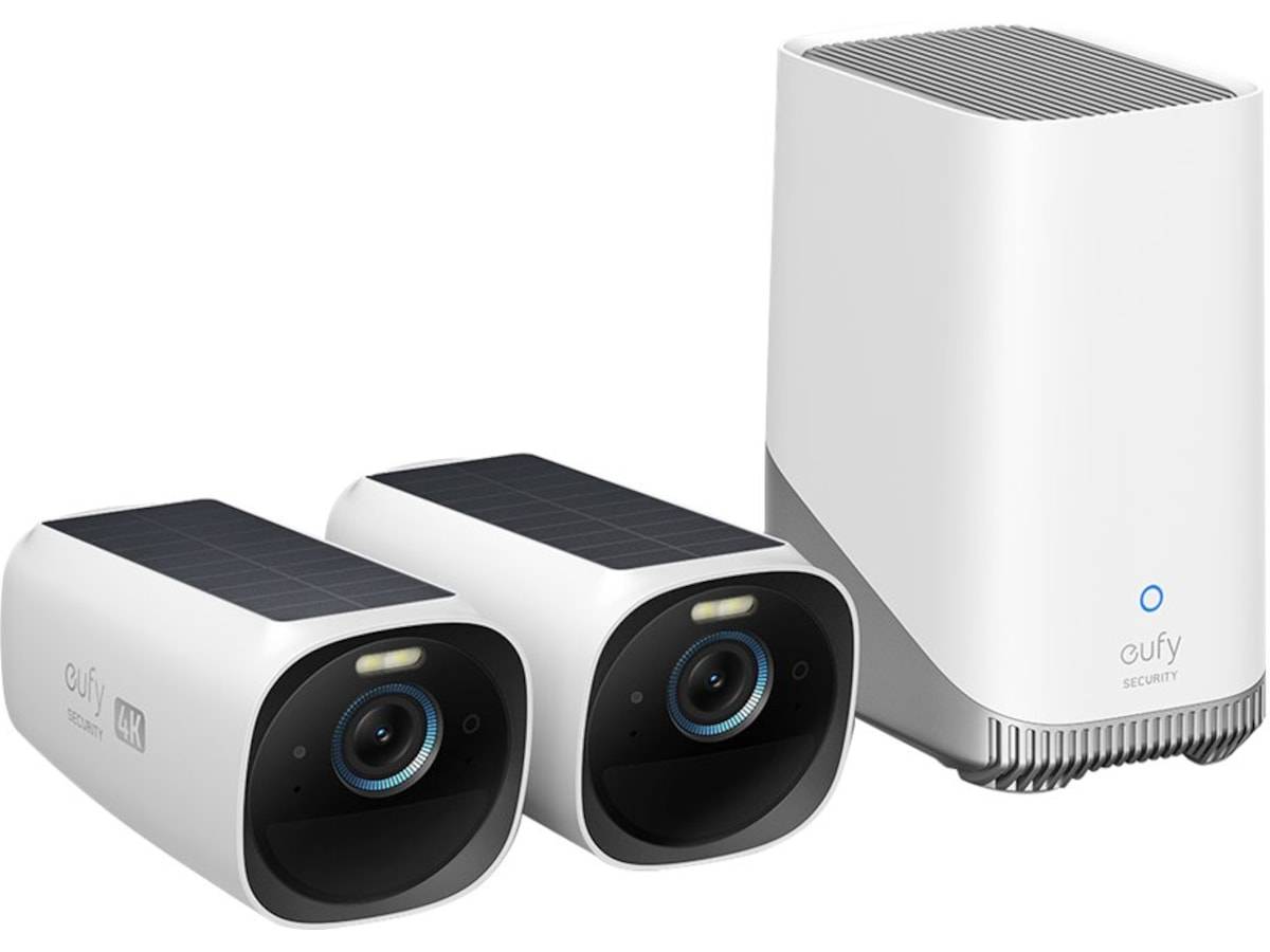 S330 eufyCam 3 Kit 4K övervakningskamera 2 pack - inkl HomeBase 3