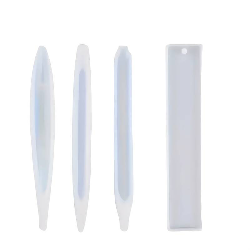 Set Of 4 Epoxy Resin Molds For Bookmarks, Perfect For Crafting, Assorted Shapes With Decorative Charms, A Unique Gift Option For And , Ideal For Resin Pouring