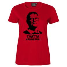 Tegnell T-shirt Tvätta Händerna | Dam - Röd - L