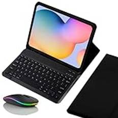 Tangentbordsfodral för Samsung Galaxy Tab S8 Ultra/S9 Ultra/S10 Ultra 14.6'' 2024, Magnetiskt Avtagbart Trådlöst Bakgrundsbelysning Tangentbord med Bluetooth-Mus,Black