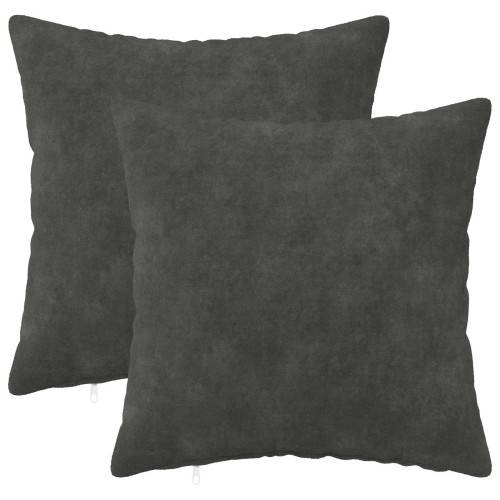 Kudde med kudde HEERLEN 2 st Antracit Mikrofiber Fleece