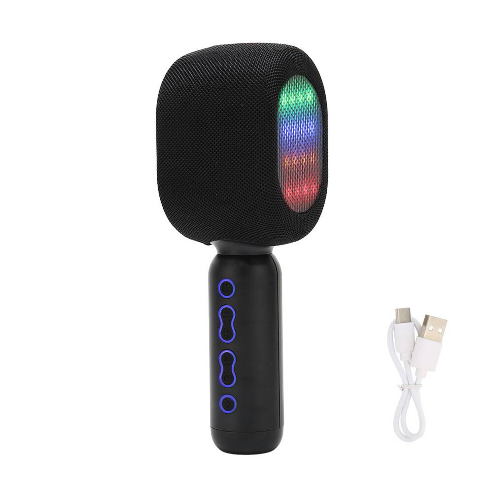 Mini Karaoke-maskine med dynamiske RGB-lys og stemmedæmpende funktion, trådløs Bluetooth Karaoke-mikrofon, bærbar håndholdt mikrofonhøjttaler.