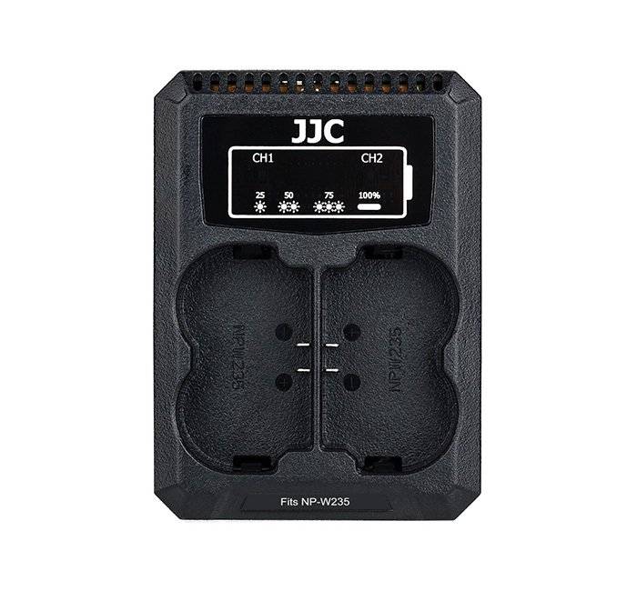 JJC USB-driven dubbel batteriladdare för Fujifilm NP-W235
