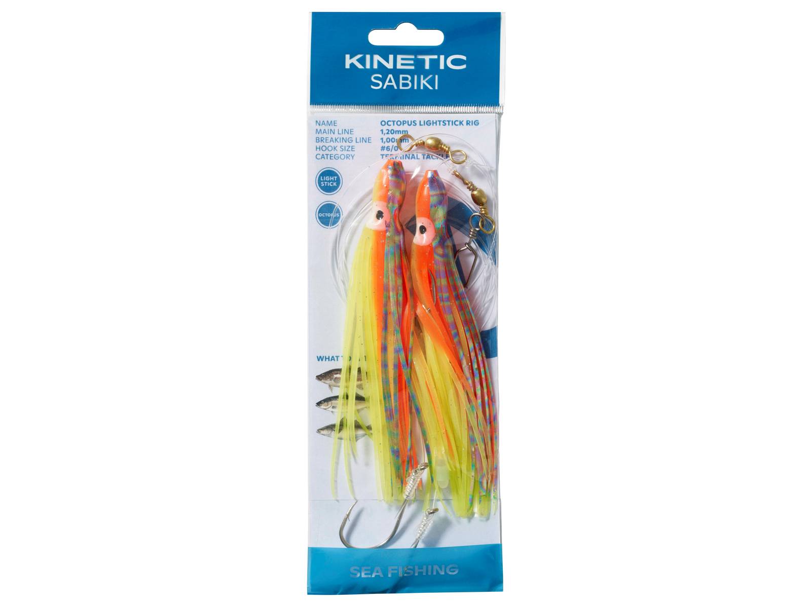 Kinetic octopus lightstick #6/0 - yellow/silver