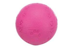 Gummiboll m pip tassavtryck 6 cm rosa