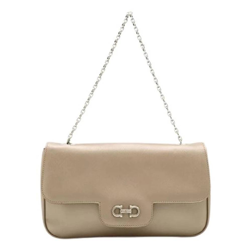 Salvatore Ferragamo Pre-owned Pre-owned Metallic Læder Håndtaske Kædetaske - Vintage - Dame - Lyserød - ONE SIZE - Læder