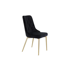 Velvet Deluxe matstol svart / guld, set om 2