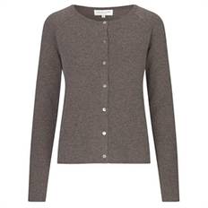 Rosemunde Klassisk Uld & Cashmere Cardigan, Brown Grey Melange