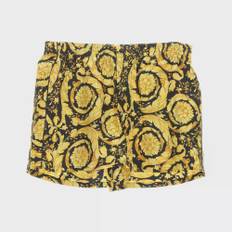 Versace, Badkläder, Herr, 2Xl, Silk Twill Barock Pyjama Shorts - yellow (2XL)