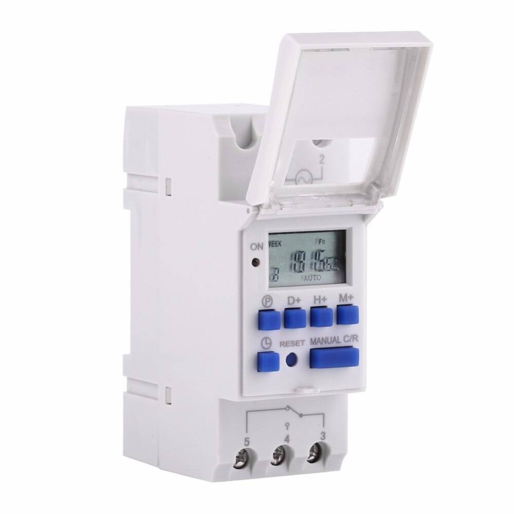 Programmerbar digital timeromkopplare mikrodator elektronisk veckotimer tid reläkontroll 220v 110v 12v 24v 16 on 16 av timer - Ac 110v