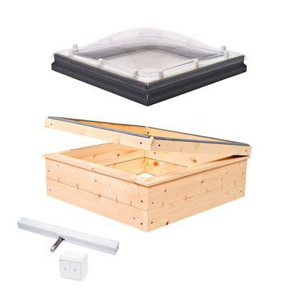 VELUX Commercial ovenlyskuppel med elektrisk oplukkelig karm og 3-lags akryl - 75 x 75 cm
