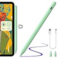 Stylus Penna för iPad, Apple Pencil med Trådlös Laddningsfunktion och Palmrejektion, ipad Pencil för iPad Pro 12.9" 3/4/5/6, iPad Pro 11" 1/2/3/4, iPad 6/7/8/9/10, Mini 5/6, Air 3/4/5 (Grön)