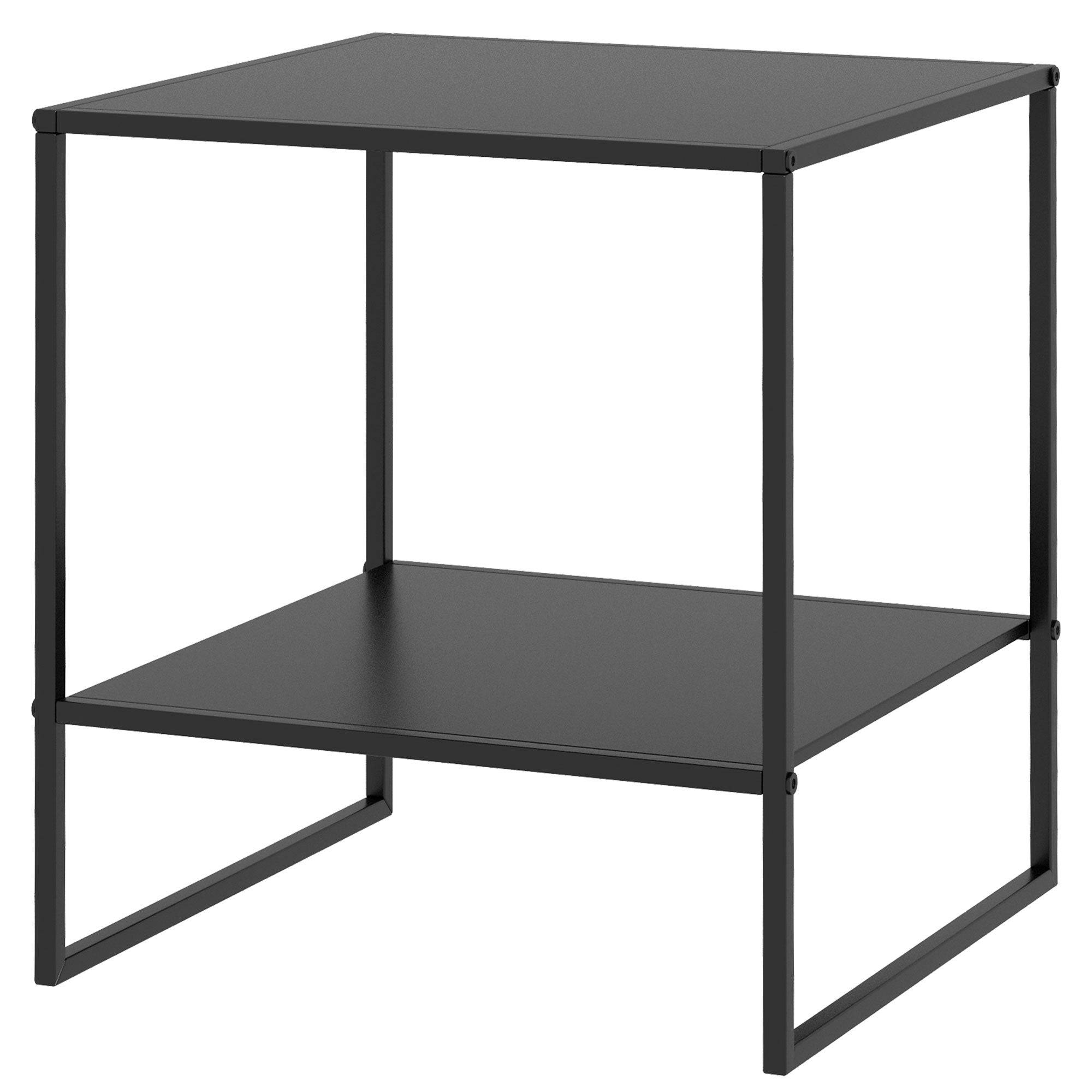 Sidebord i industrielt design, sofabord, natbord, 1 hylde, sort
