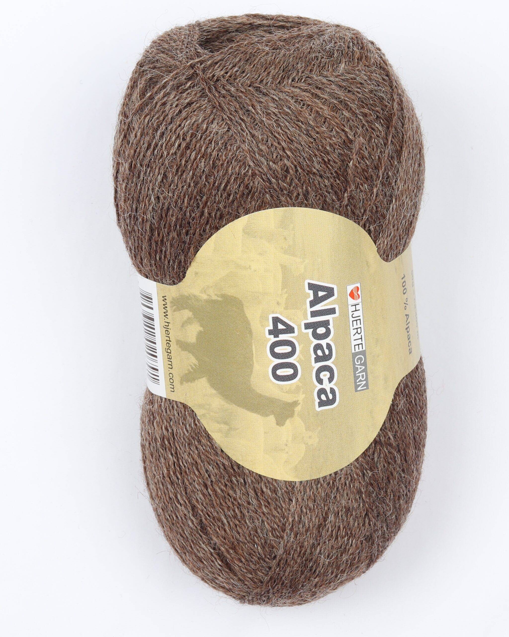 Alpaca 400 fra Hjertegarn i flere farver - 0211 Meleret brun - 100% Alpaka