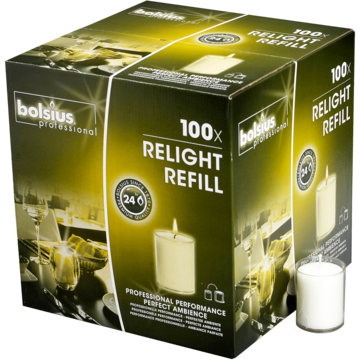 Blockljus Refill Bolsius Relight Klar 24h 100-pack