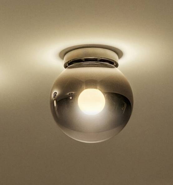 Occhio Luna Piena 160 Up loftlampe, dark chrome