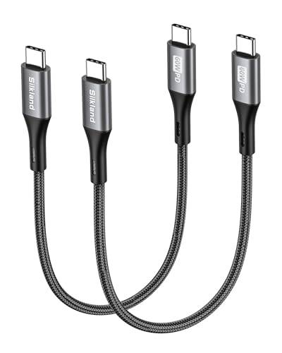 Silkland USB-C auf USB-C Kabel Kurz 2Stück 25CM 60W 3A/20V, PD3.0 & QC4.0+