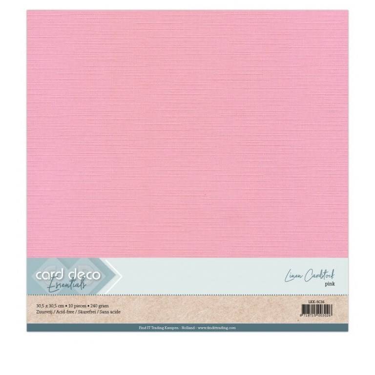 Cardstock - 30x30 cm - Rosa - 10st