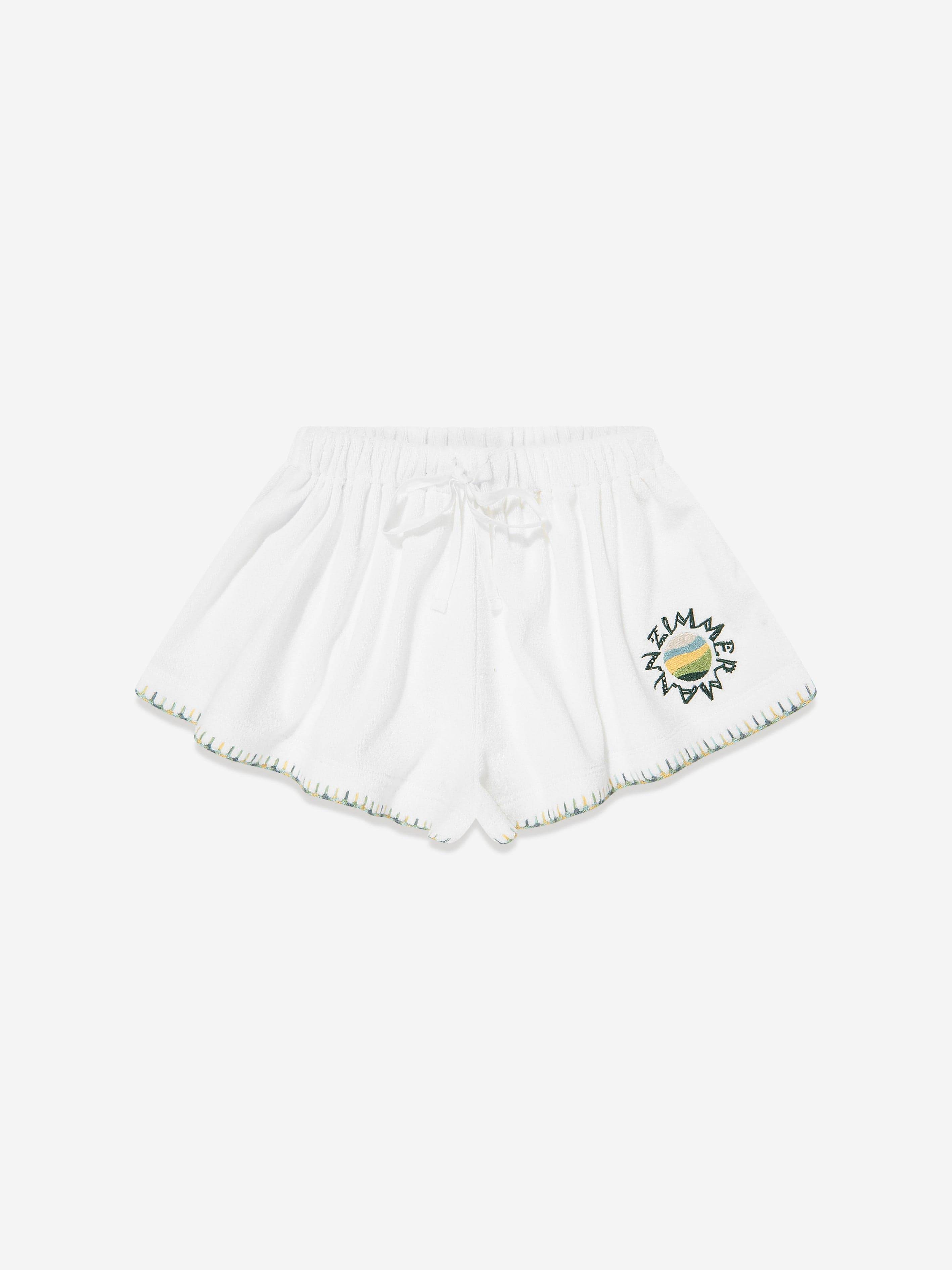 Zimmermann Girls Tallow Terry Shorts in Ivory - Ivory / 4 Yrs (4 Yrs)