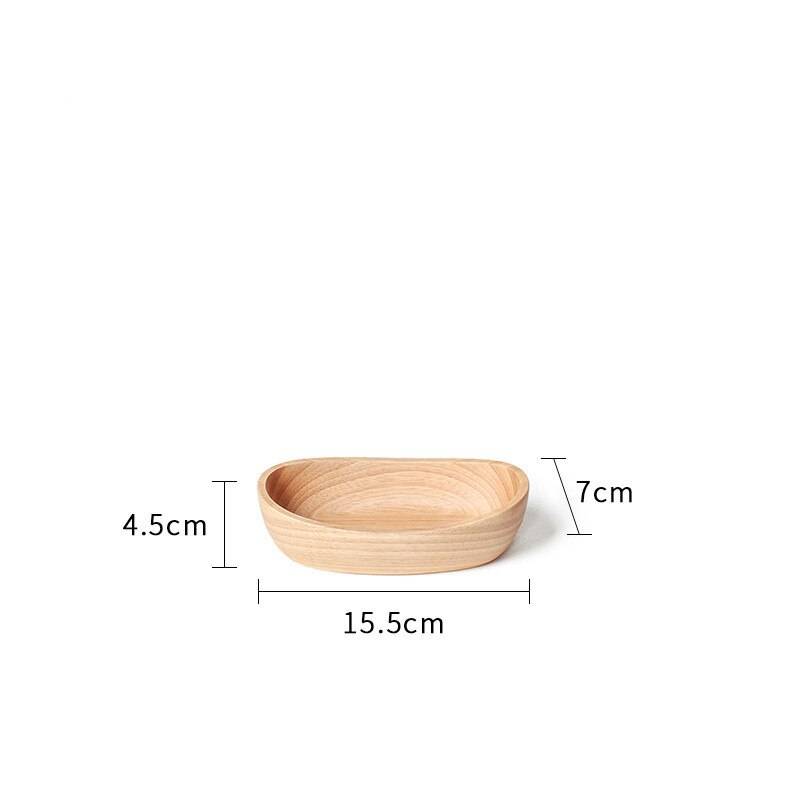 Oval Salladsskål i Gummiträ - Jj1307-15.5cm