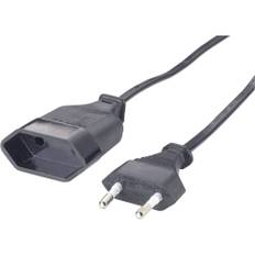 GAO 145605092 Ström Förlängningskabel Svart 2.00 m H03VVH2-F 2X 0,75 mm²