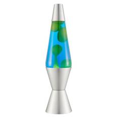 LAVA® - Lava Lampa 2124, grönt vax, blå vätska, silverfärgad bas och topp, original 14,5 tum LAVA® märke rorelse lampa
