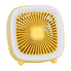 Mini Skrivbordsfläkt USB Uppladdningsbar FC-6352 - Gul