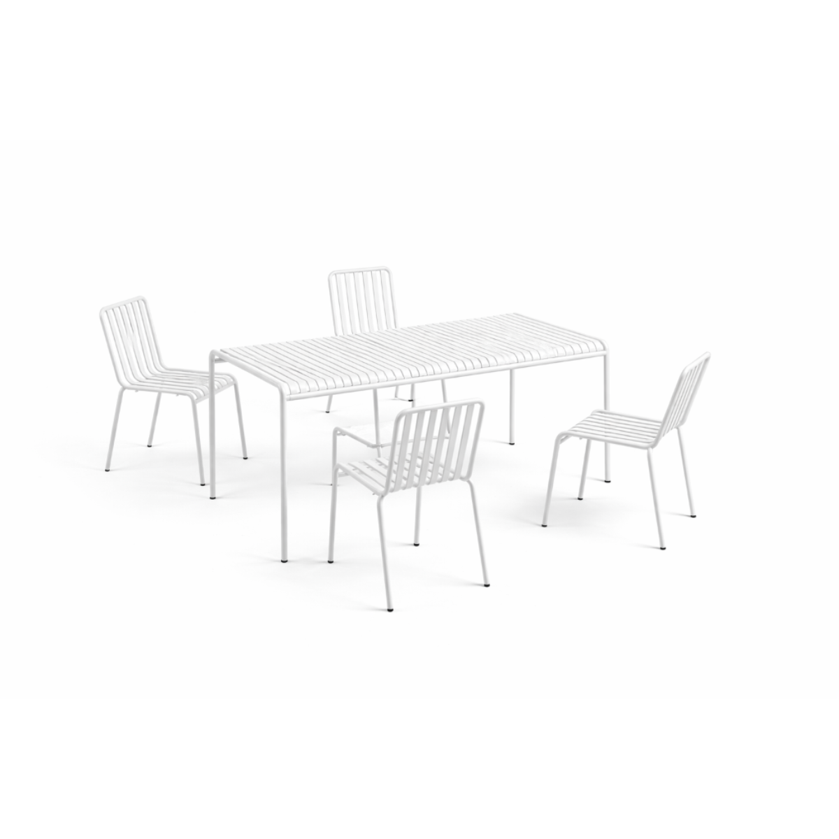 HAY Palissade Sæt Table L170 x 4 Palissade Chair - Cream White