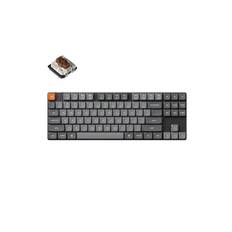 Keychron K1 MAX QMK/VIA Wireless RGB Hot Swap Low Profile Brown - Gray - Tastatur - Uden Numpad - Nordisk - Grå