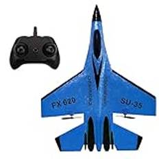 BuyWeek RC Plane, SU35 2-kanals RC flygplan fast vinge segelflygplan modell fjärrkontroll flygplan med ljus för vuxna barn nybörjare(blå)